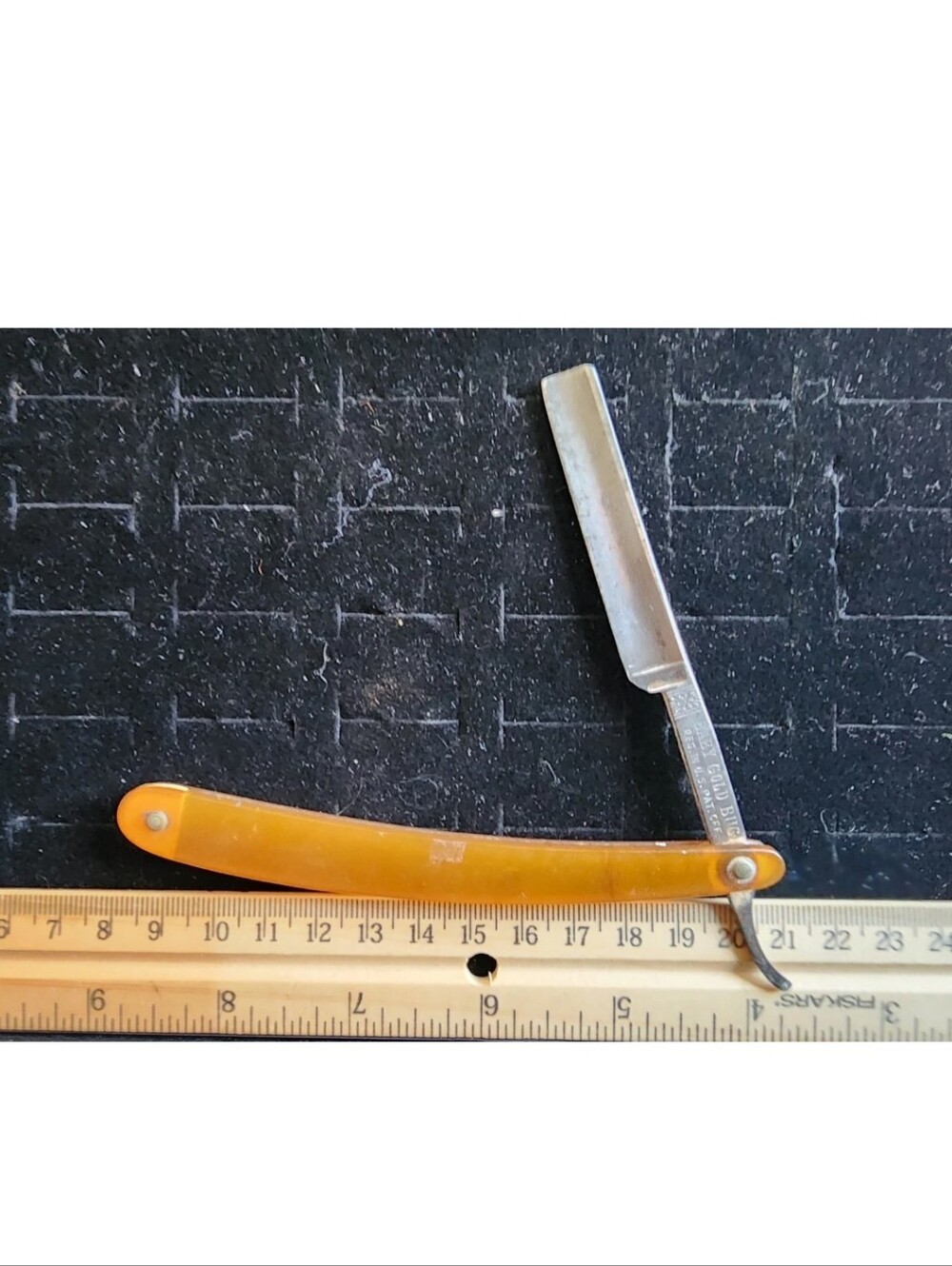 Antique Straight Razor Baby Gold Bug Full Concaved Germany Used